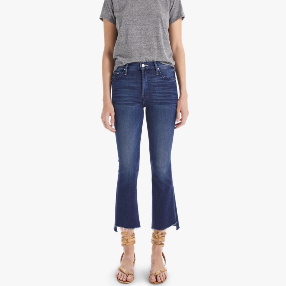 Mother The Insider Crop Fray Jeans (tongue and chic wash)